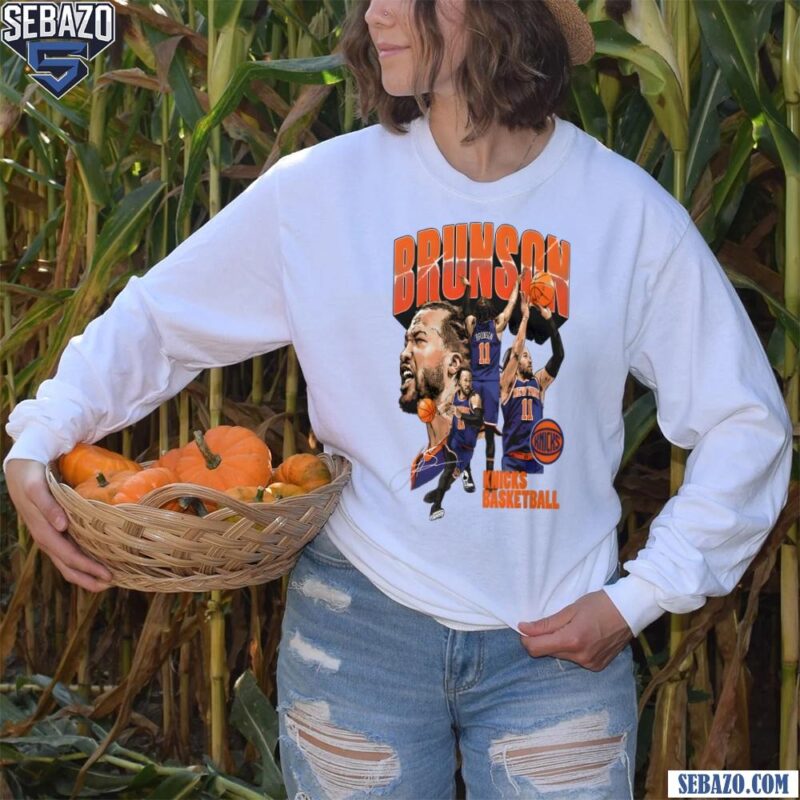 Retro Jalen Brunson New York Knicks Basketball Signature Shirt long sleeved