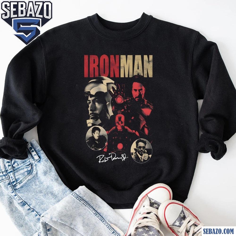 Retro Marvel Iron Man Robert Downey Jr Signature Shirt