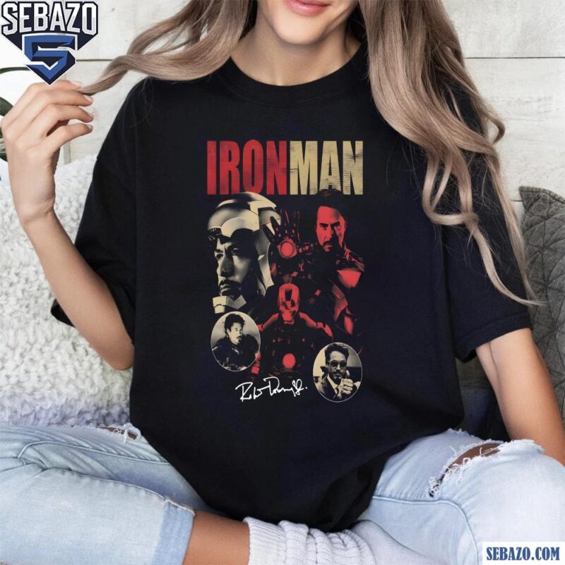 Retro Marvel Iron Man Robert Downey Jr Signature Shirt t-shirt