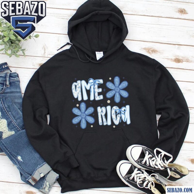 Retro Patriotic Bow America Floral 4Th Of July Shirt hoodie