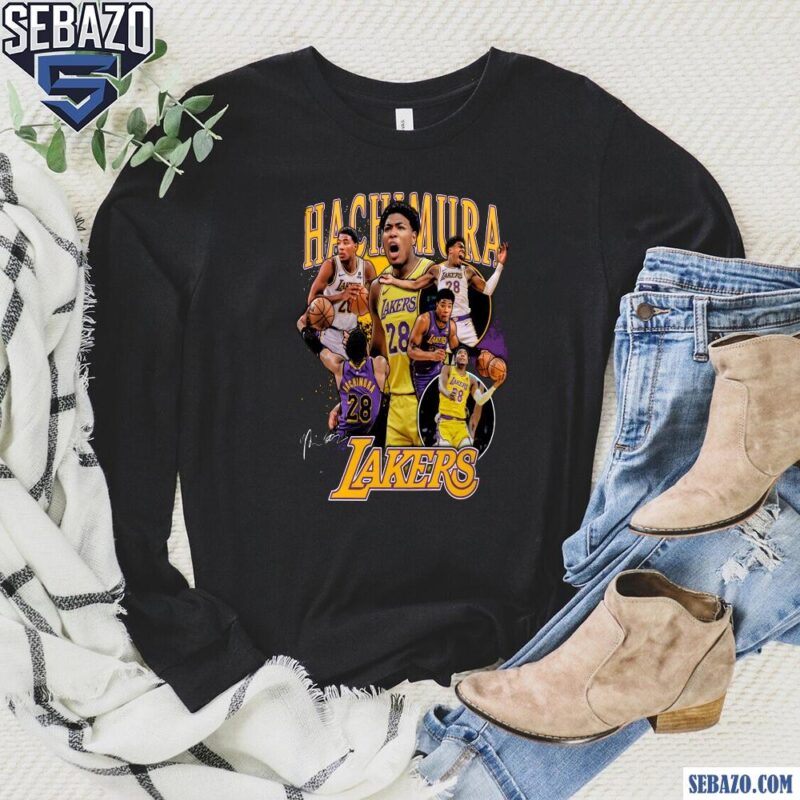Retro Rui Hachimura Los Angeles Lakers Player Shirt long sleeved