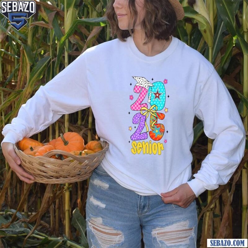 Retro Senior 2025 Graduation Class Of 2025 High School Graduate Shirt long sleeved