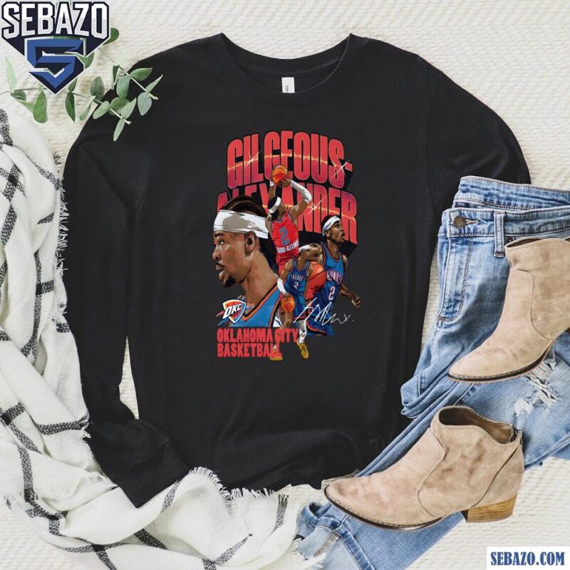 Retro Shai Gilgeous Alexander Oklahoma City Thunder Shirt long sleeved