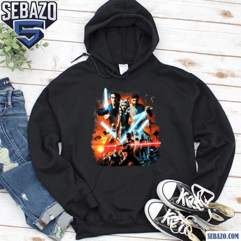 Star Wars The Clone Wars Heroes And Villains Silkscreen Shirt hoodie
