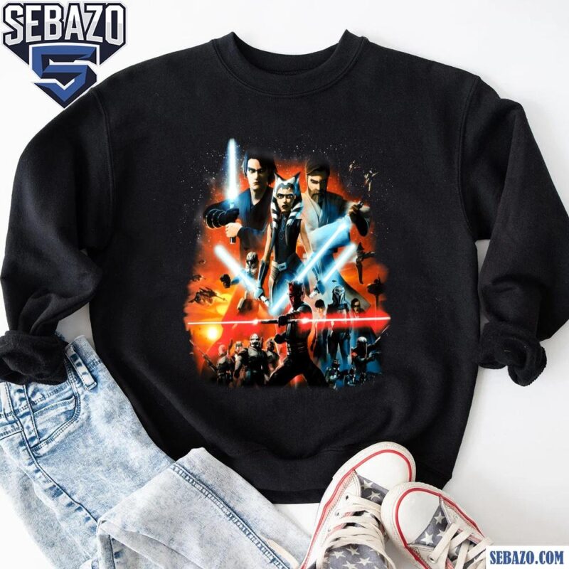 Star Wars The Clone Wars Heroes And Villains Silkscreen Shirt sweatshirt