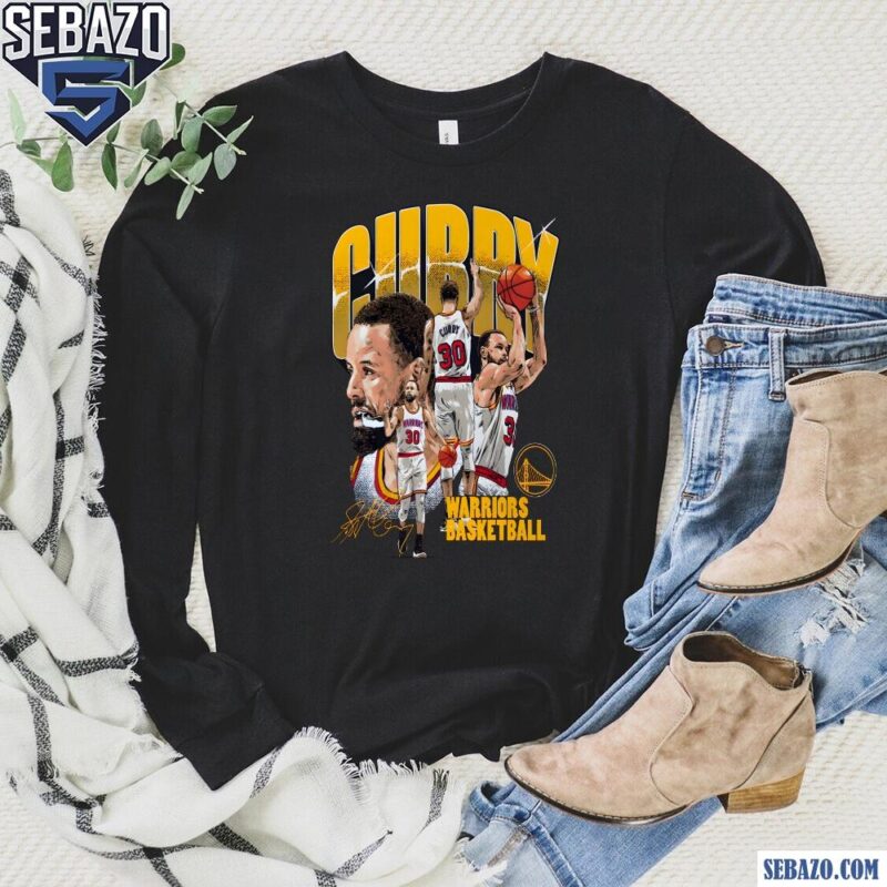 Steph Curry Golden State Warriors Basketball Signature Shirt long sleeved