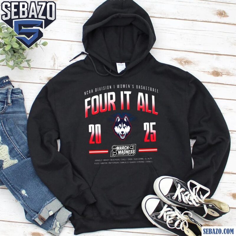 Uconn Huskies Four It All 2025 Shirt hoodie