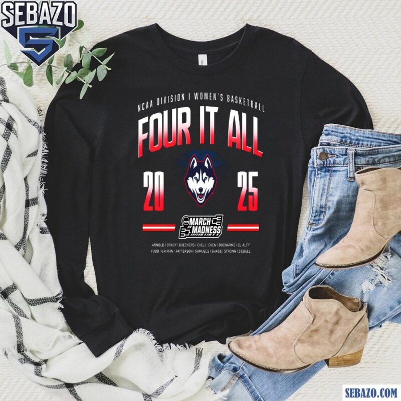 Uconn Huskies Four It All 2025 Shirt long sleeved