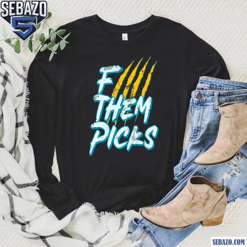 Vintage F Them Picks Jacksonville Jaguars Football Shirt long sleeved