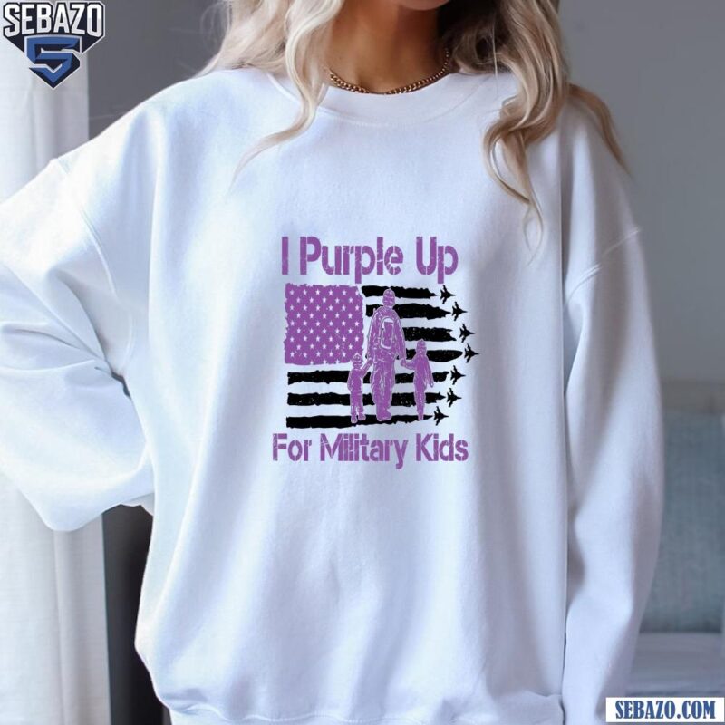 Vintage I Purple Up For Military Kids American Flag Shirt sweatshirt