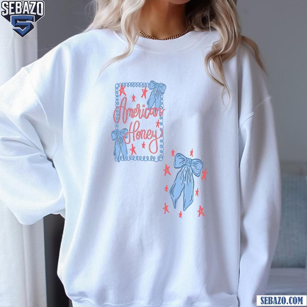 American Honey Flag Bows Coquette Shirt Sublimation
