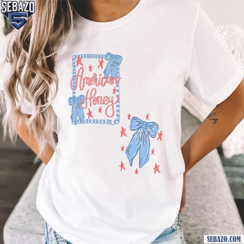 American Honey Flag Bows Coquette Shirt Sublimation t-shirt
