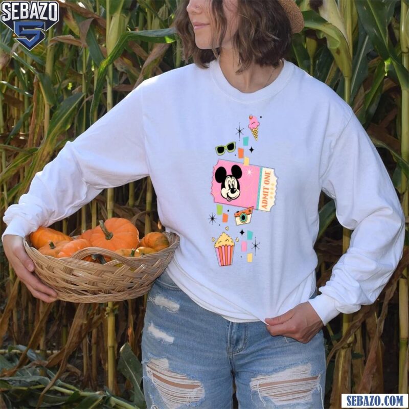 Mickey Mouse Disney Park Ticket Shirt long sleeved