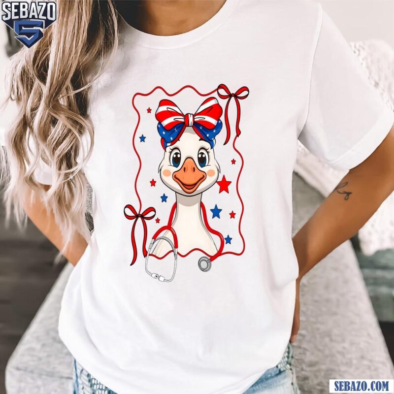 Patriotic Goose Nurse Stethoscope Coquette Shirt t-shirt